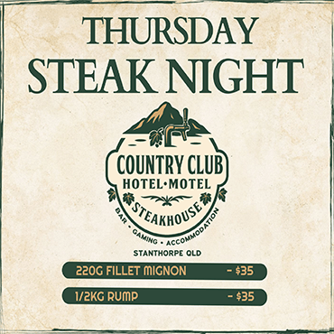Thursday Steak Night $35.00